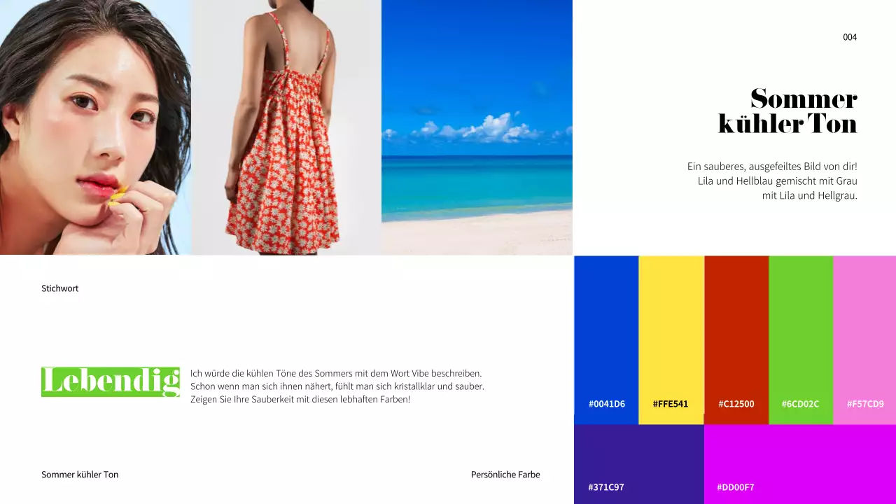 Ein Regenbogen von persönlichen Farben für Präsentationen