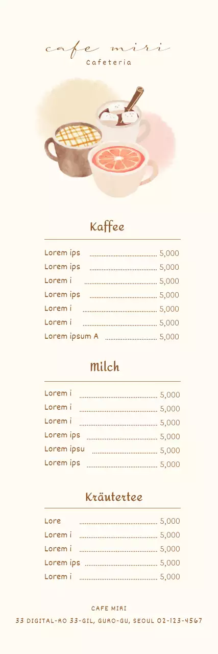 Illustriertes Café-Menü-Banner