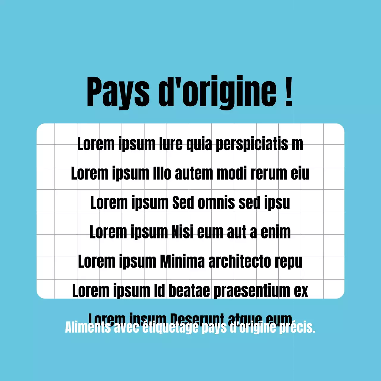 Guide des origines des aliments