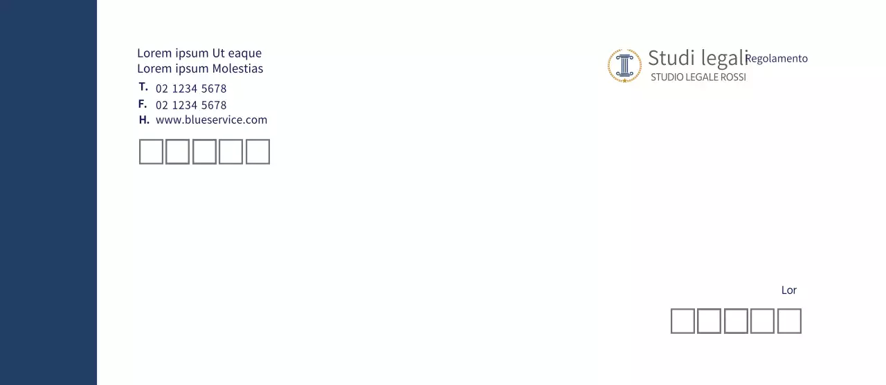 Studio legale aziendale moderno di colore blu navy