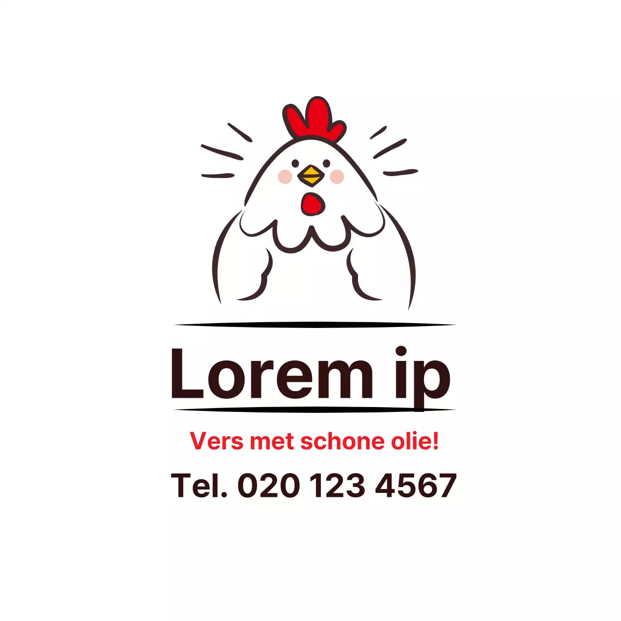 Witte illustratie leuk voedsel karaage promotie