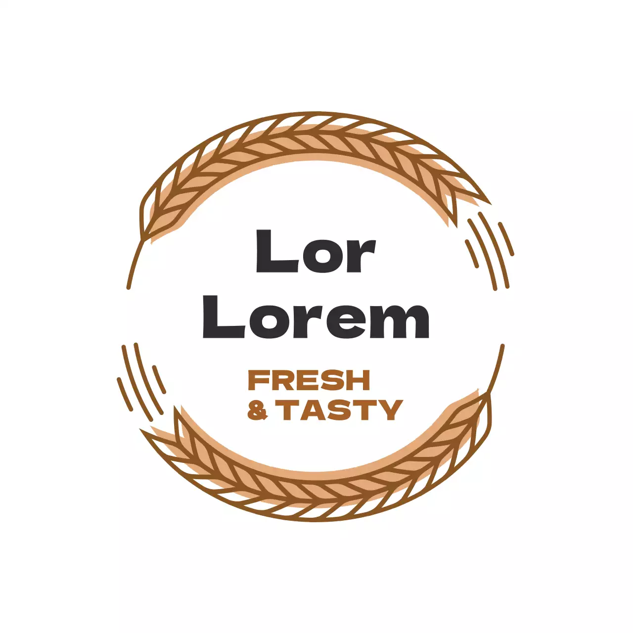 Illustration marron étiquette propre restaurant boulangerie