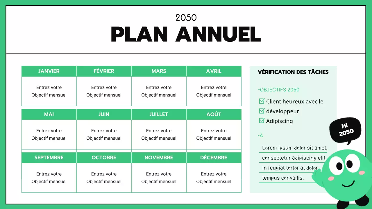 Business GoodNotes avec des lignes noires de couleur menthe