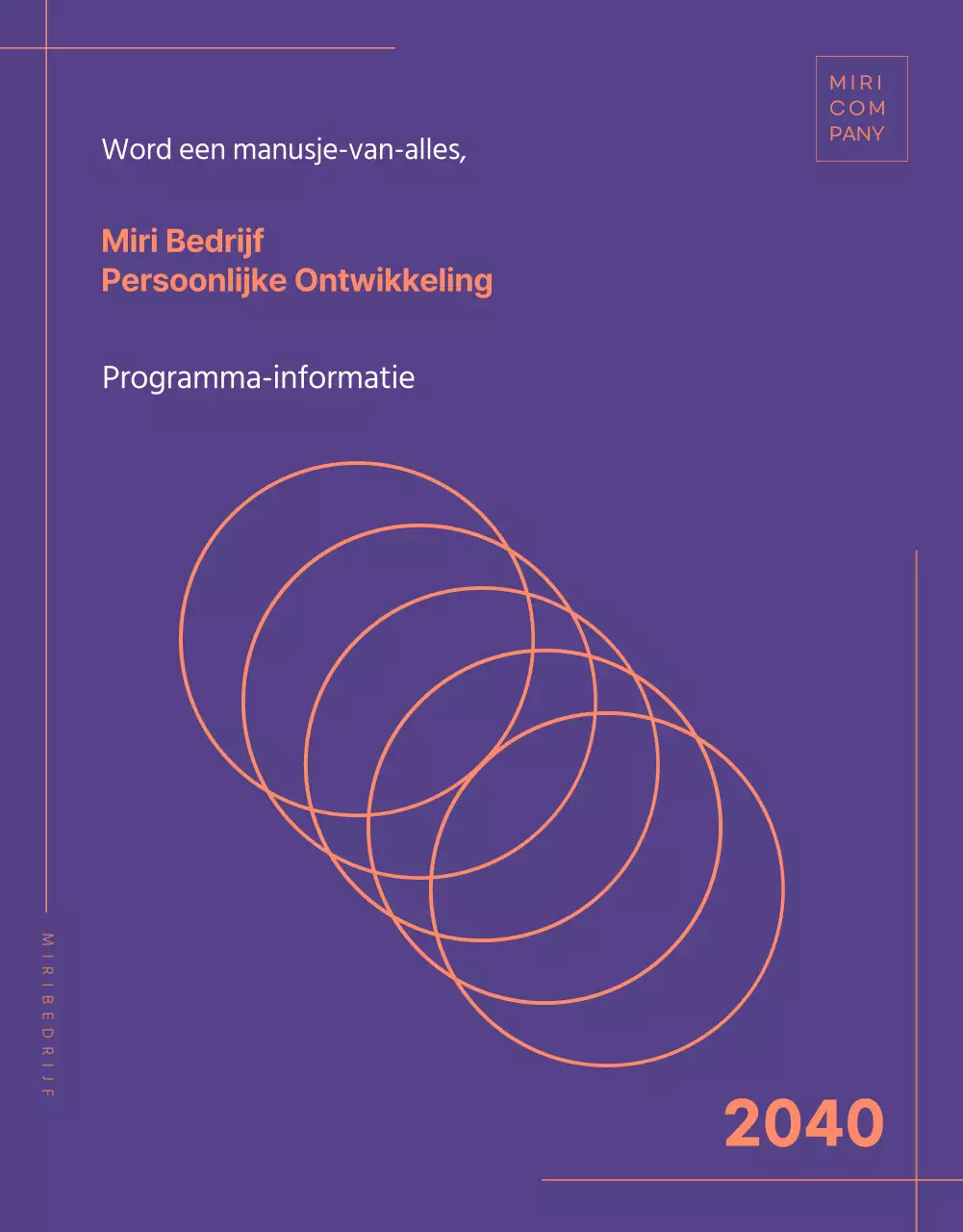Details bedrijfsprogramma in paars met oranje accenten