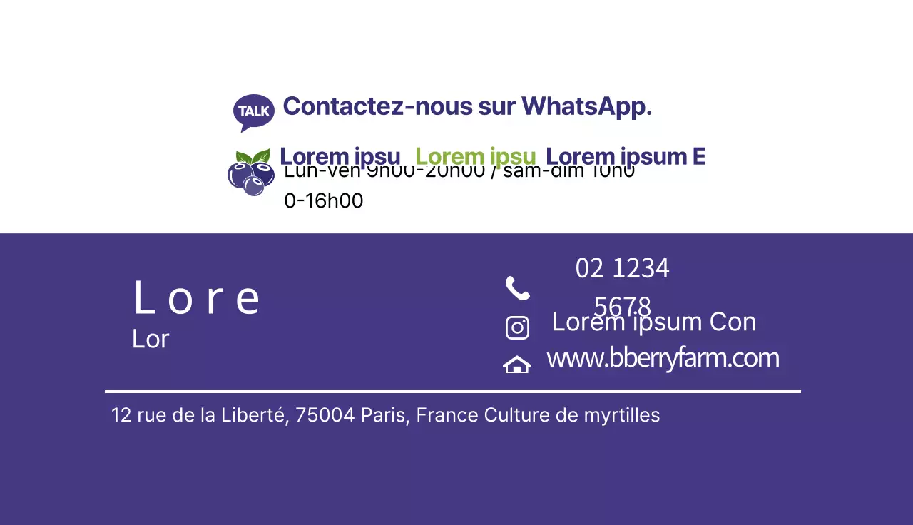 Illustration violette Ferme de myrtilles Neat