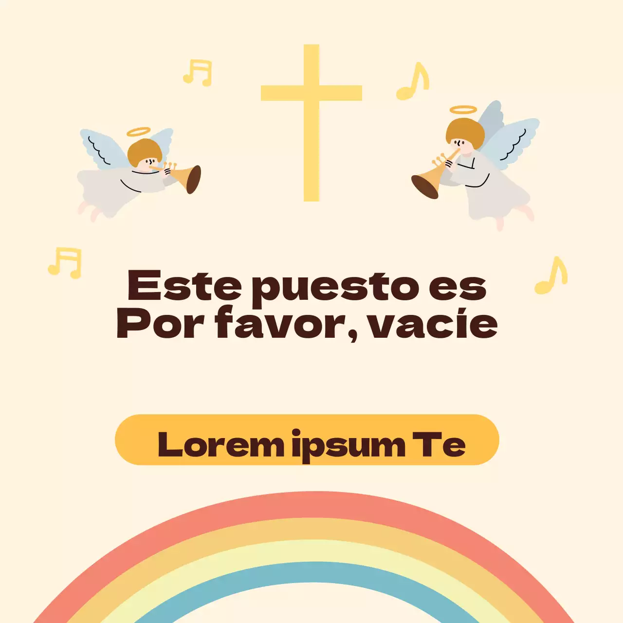 Ilustración amarilla linda iglesia corona distanciamiento