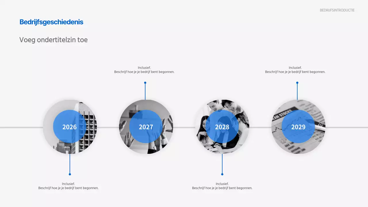 Eenvoudige tijdlijngrafiek in blauw