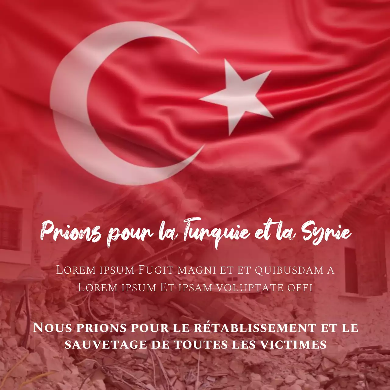 Annonce de condoléances pour le tremblement de terre