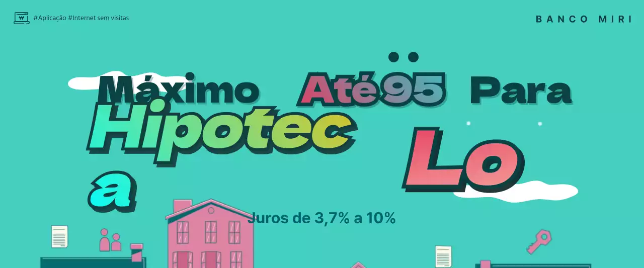 Banner de vídeo animado gif hipotecário azul claro e cor-de-rosa