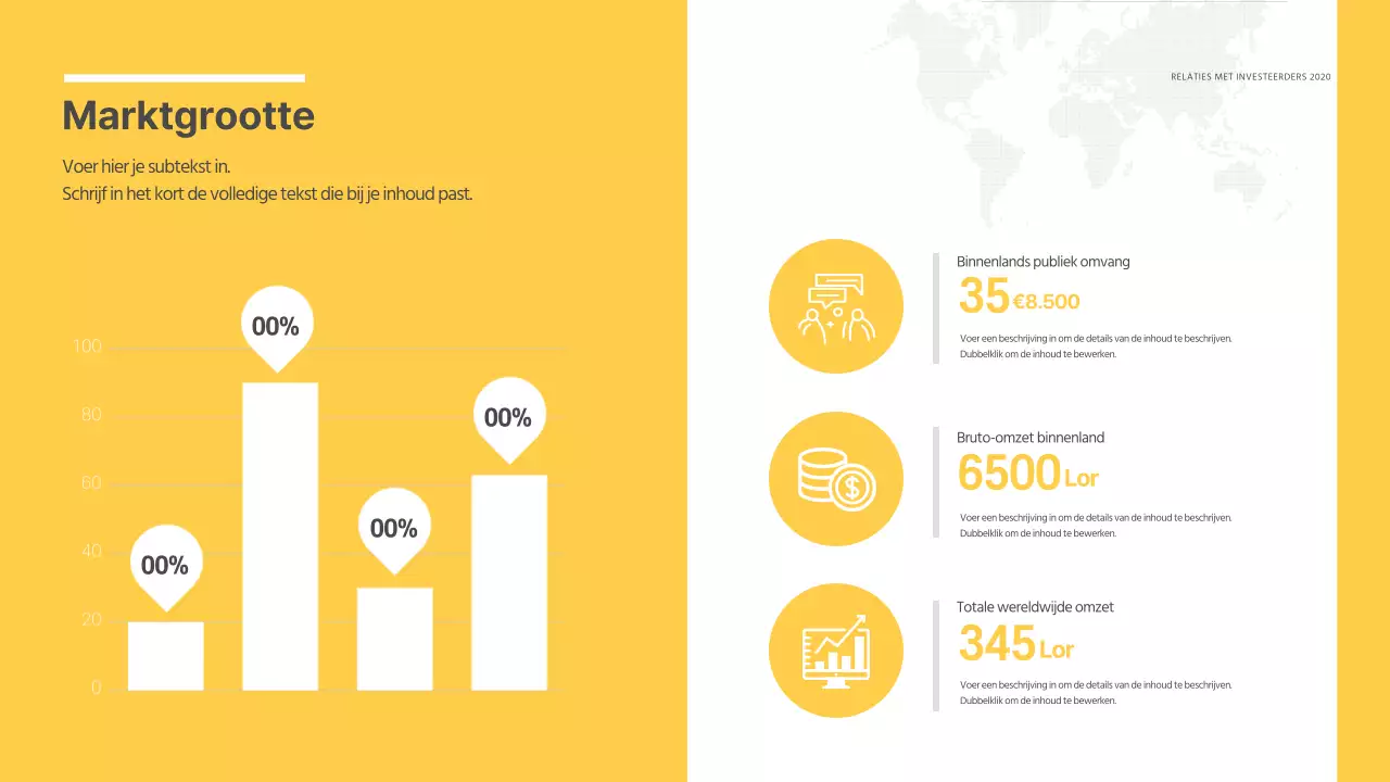 Geel en grijs staafdiagram
