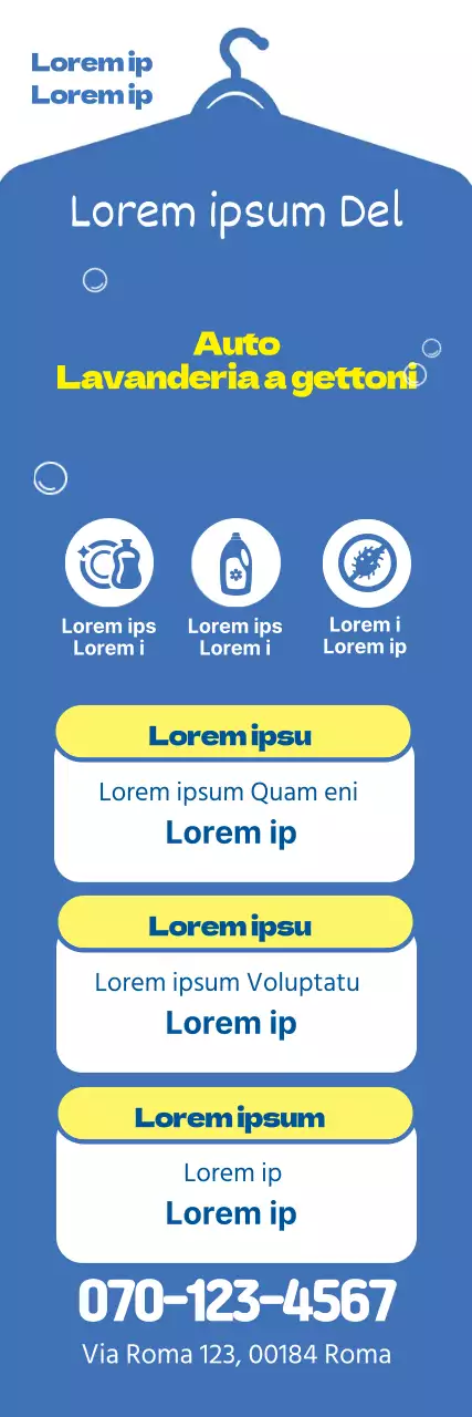 Scritta blu-gialla Icona in evidenza Promuovete i vostri detergenti