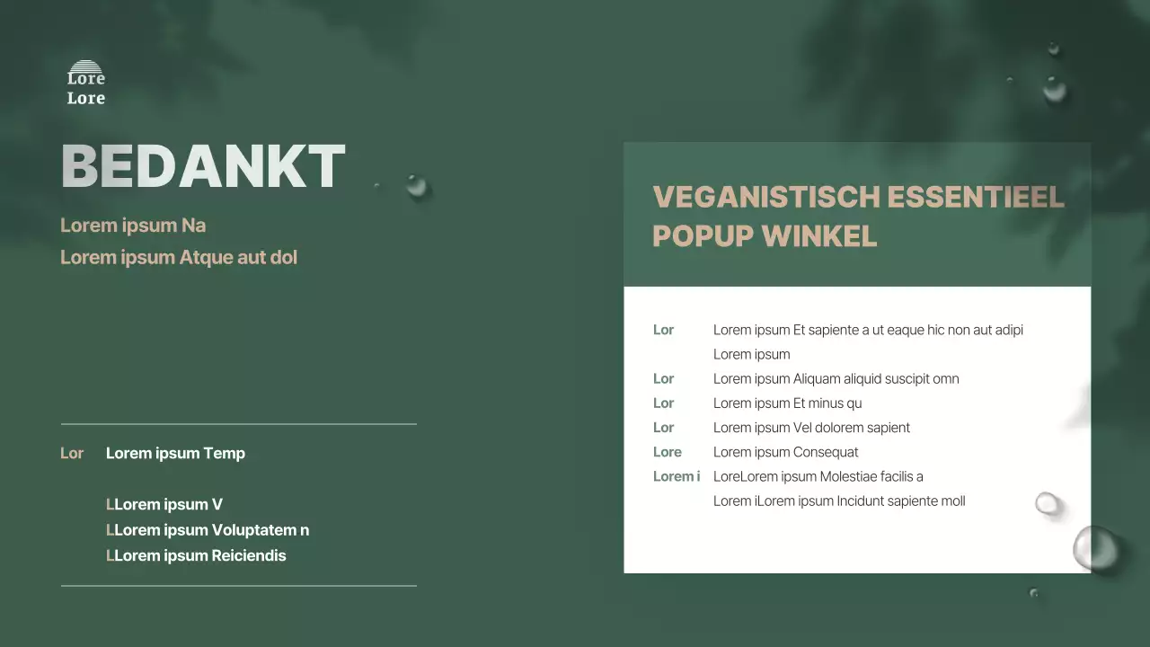 Presentatie van een groen getint, naturalistisch veganistisch cosmeticaproductpraatje