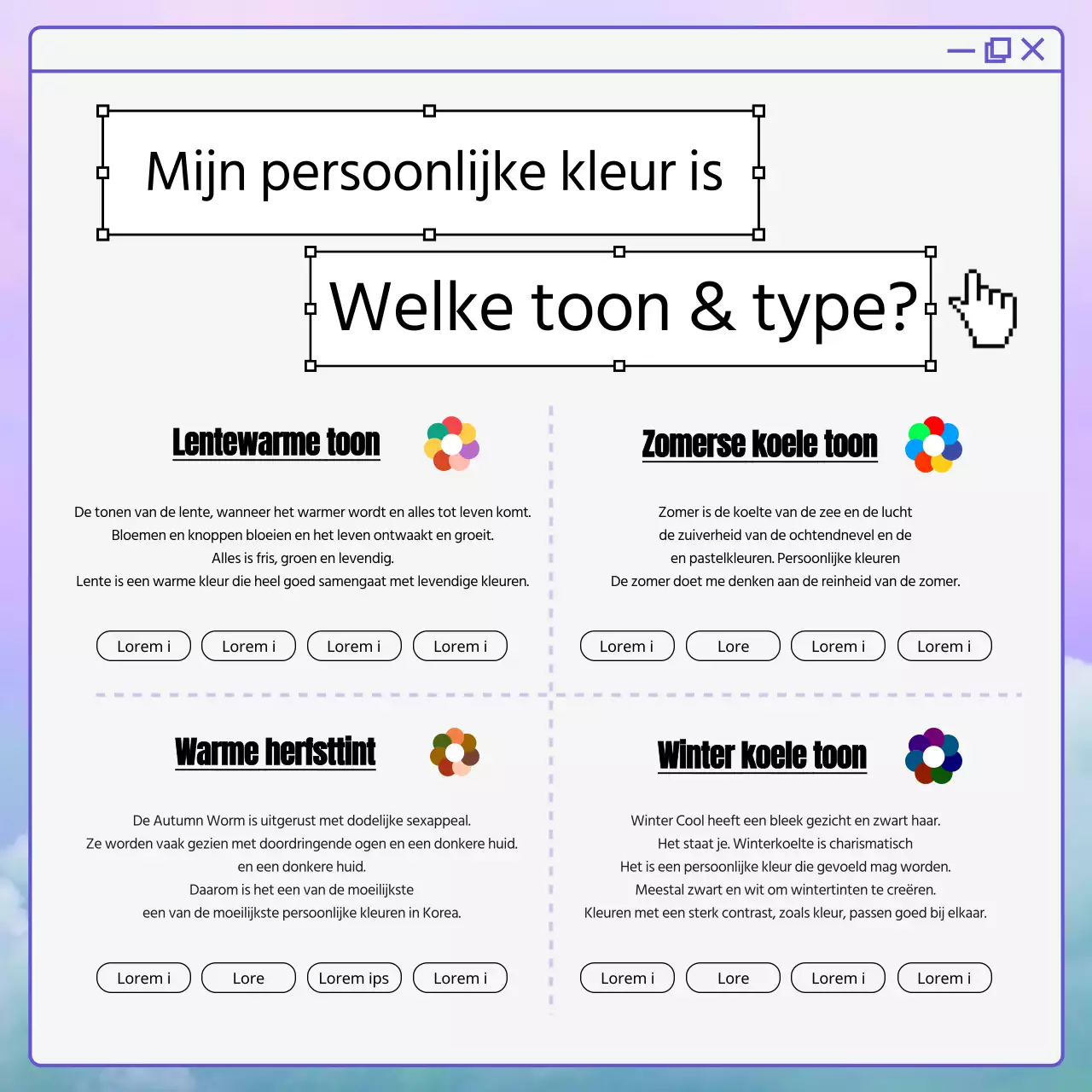 Paars introduceren als trendy persoonlijke kleur