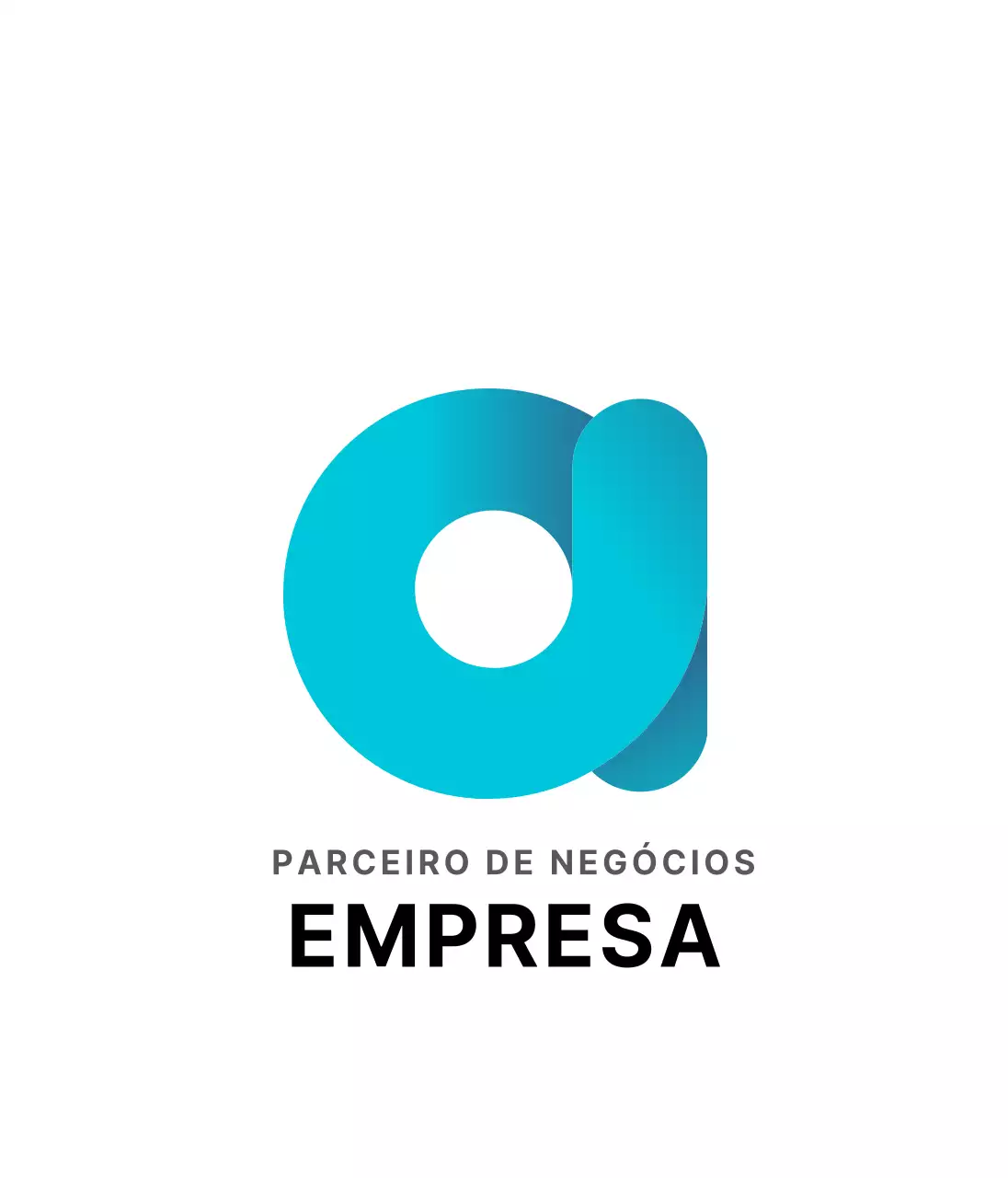 Logótipo da empresa em azul e branco
