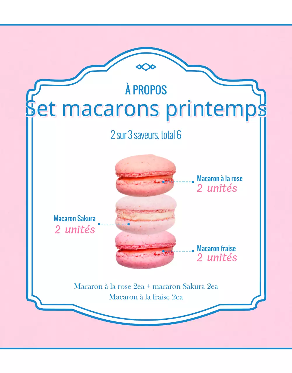 Vendre des macarons avec des décorations roses et vintage