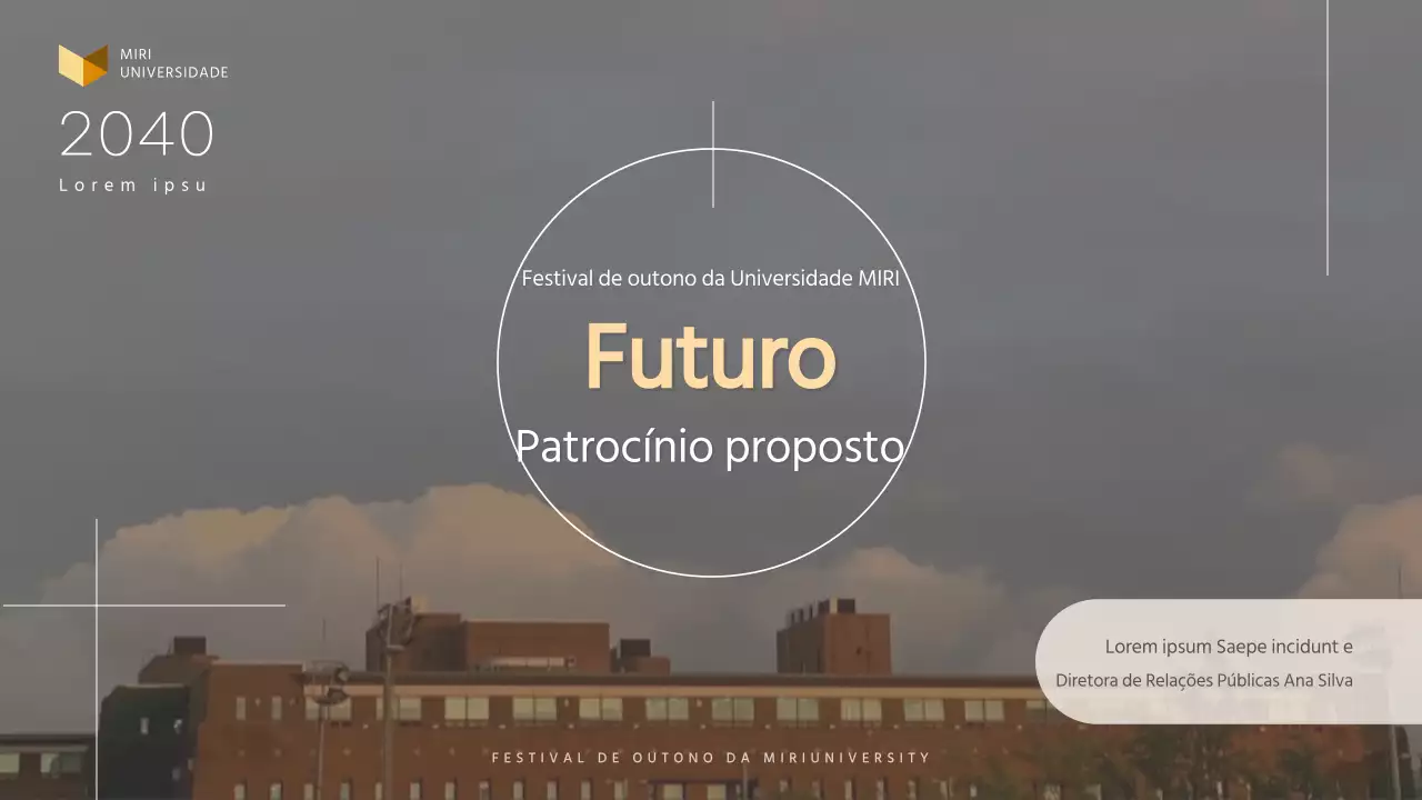 Proposta simples de patrocínio de festival universitário em bege e preto e branco