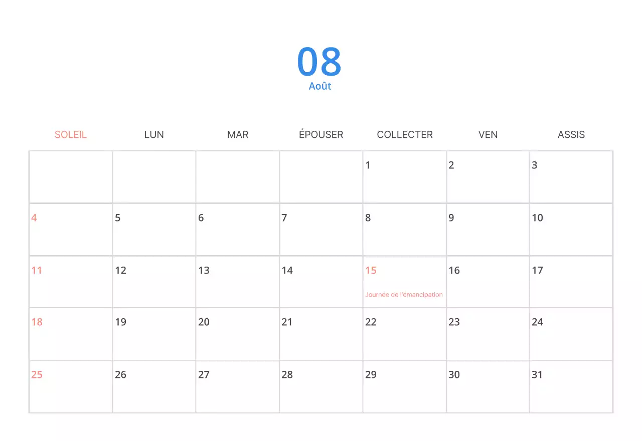 Calendrier de bureau illustré vert sur le thème de la famille