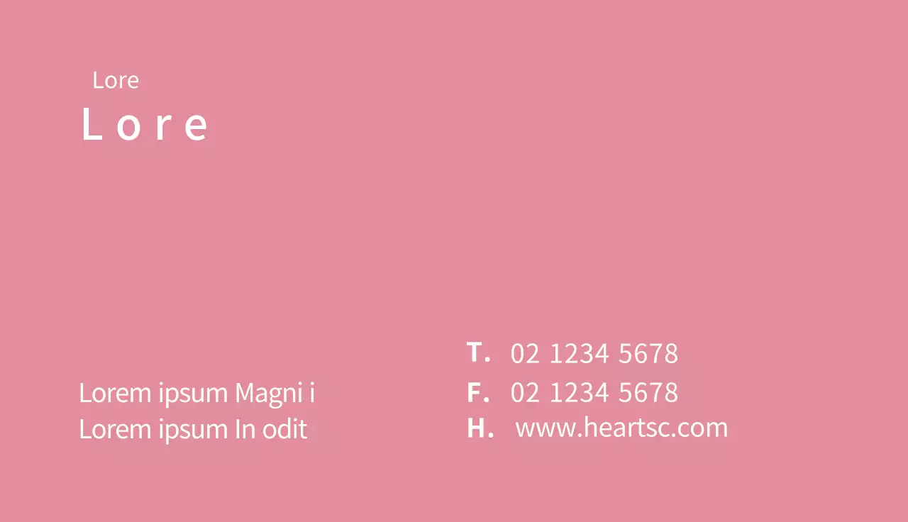 Biglietto da visita pulito per ospedale maternità con illustrazione rosa