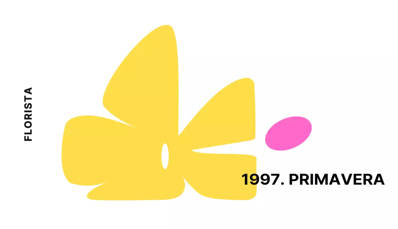 Cartão de visita de florista amarelo e cor-de-rosa colorido