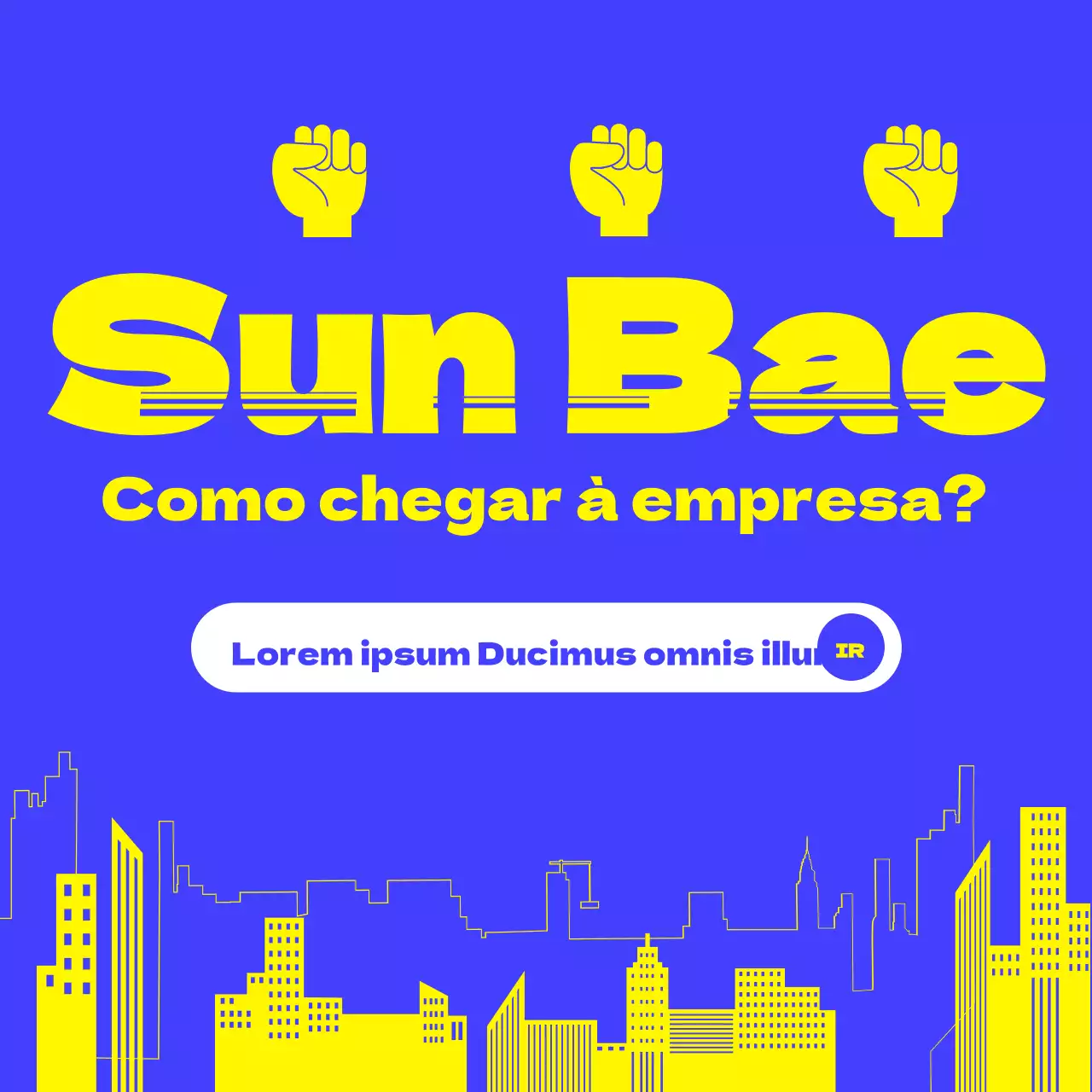 Um tema simples de mentoria de entrevista ilustrada de alto contraste com tipografia amarela e azul.