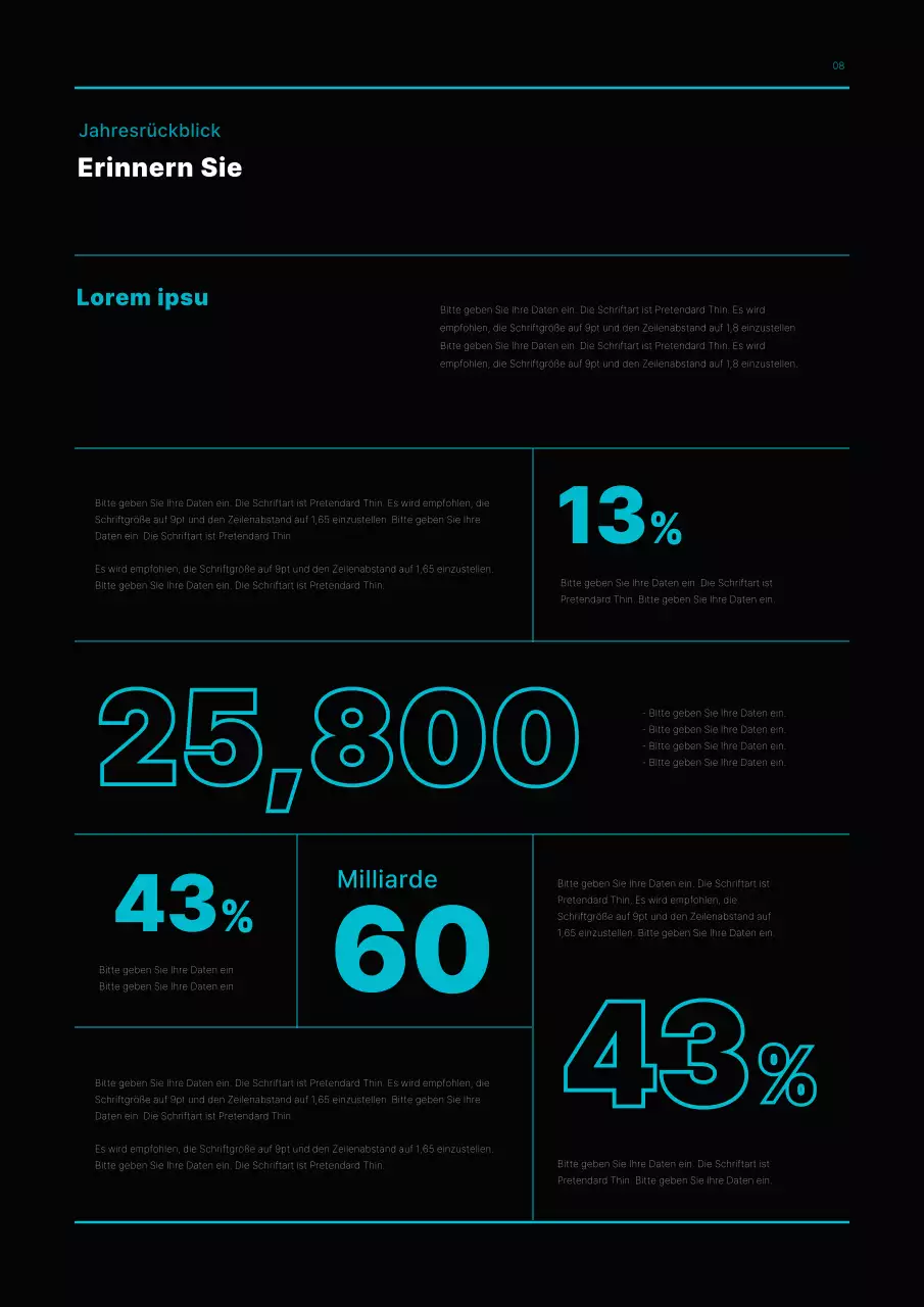 Einfaches Konzept Businessplan in hellblau und schwarz