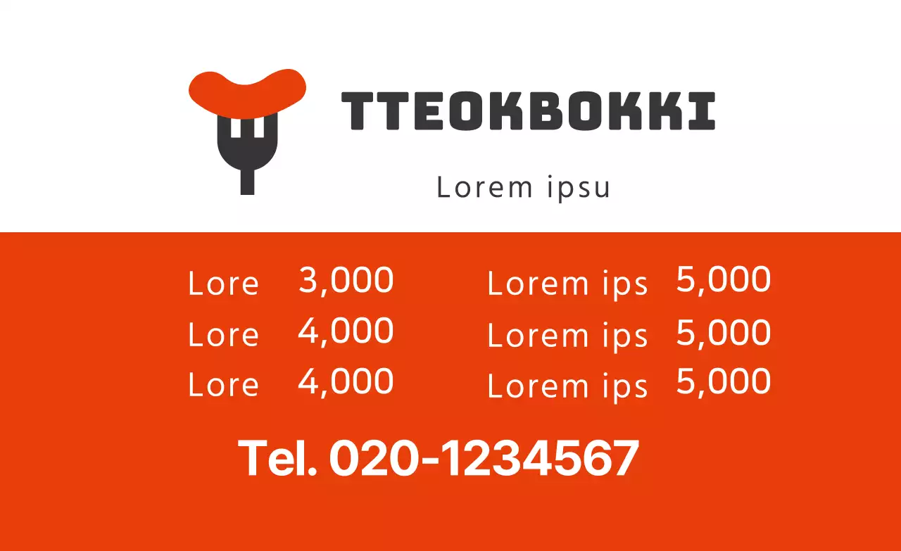 Oranje illustratie promoot netjes restaurantporties