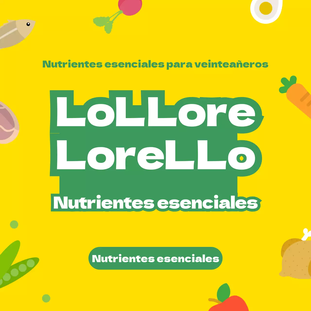 Promocionar productos nutricionales con ilustraciones amarillas y verdes