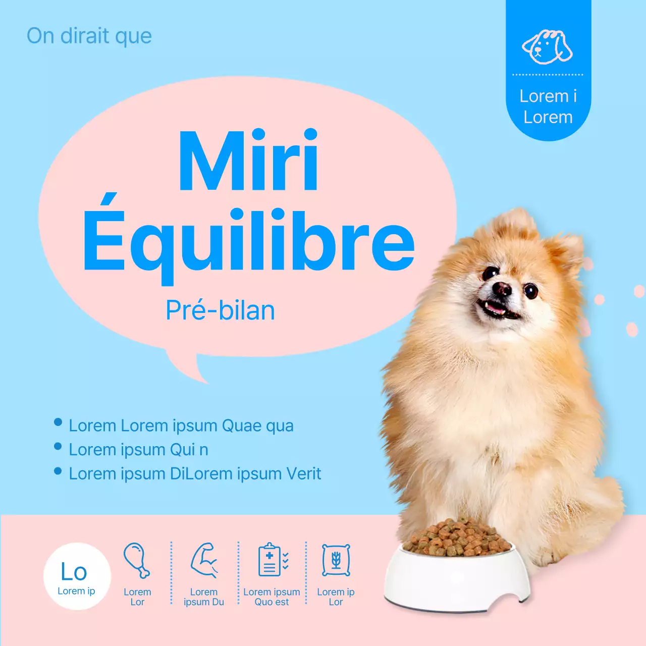 Guide des produits mignons et graphiques pour animaux de compagnie en rose et bleu clair