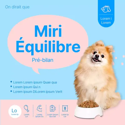 Guide des produits mignons et graphiques pour animaux de compagnie en rose et bleu clair