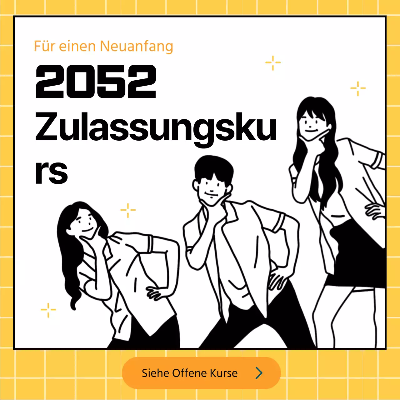 Gelb-schwarze Stellenausschreibung