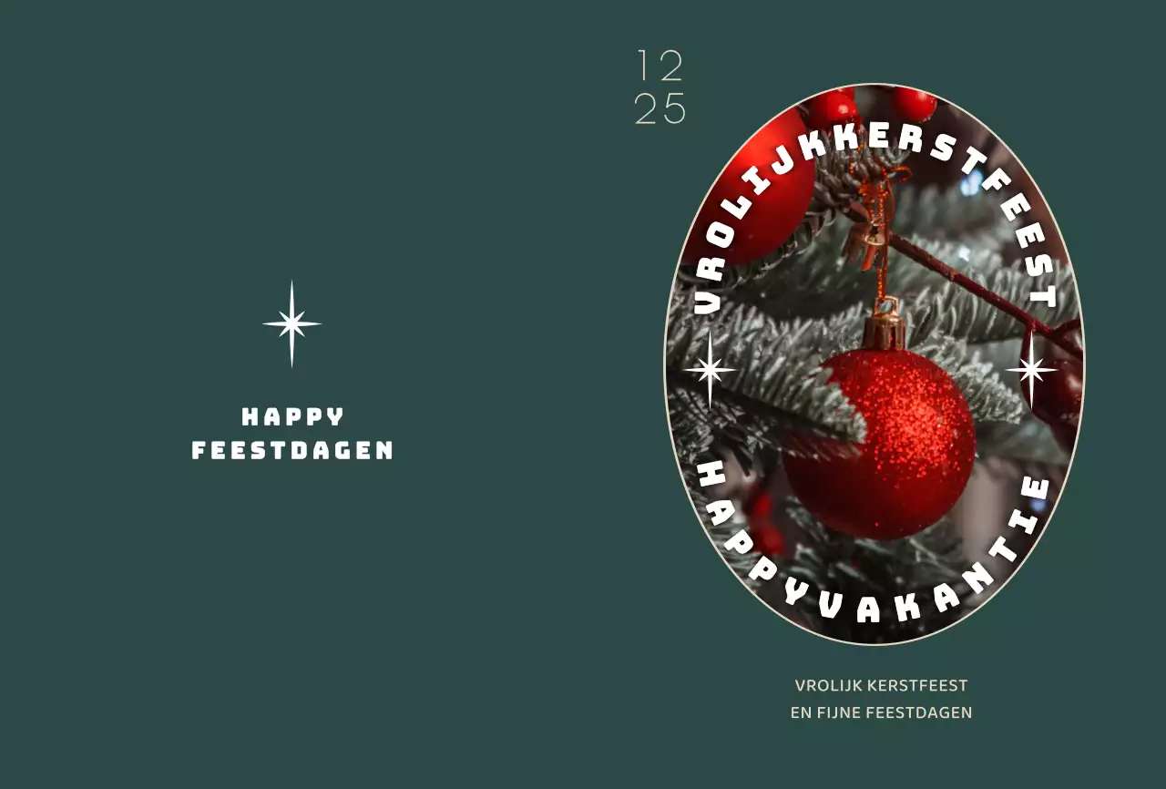 Turquoise kerstfoto kerstkaart