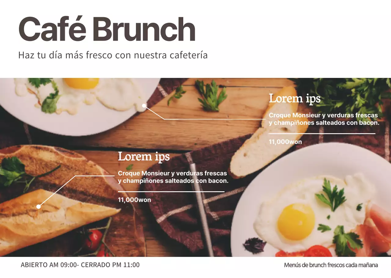 Transparencias fotográficas sencillas para restaurantes