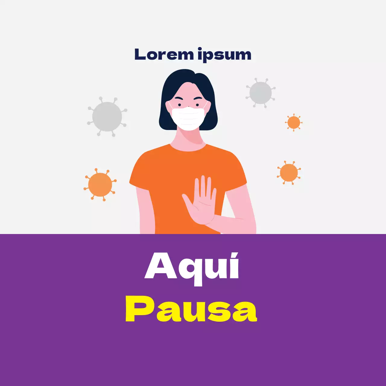 Ilustración púrpura prevención de corona limpia