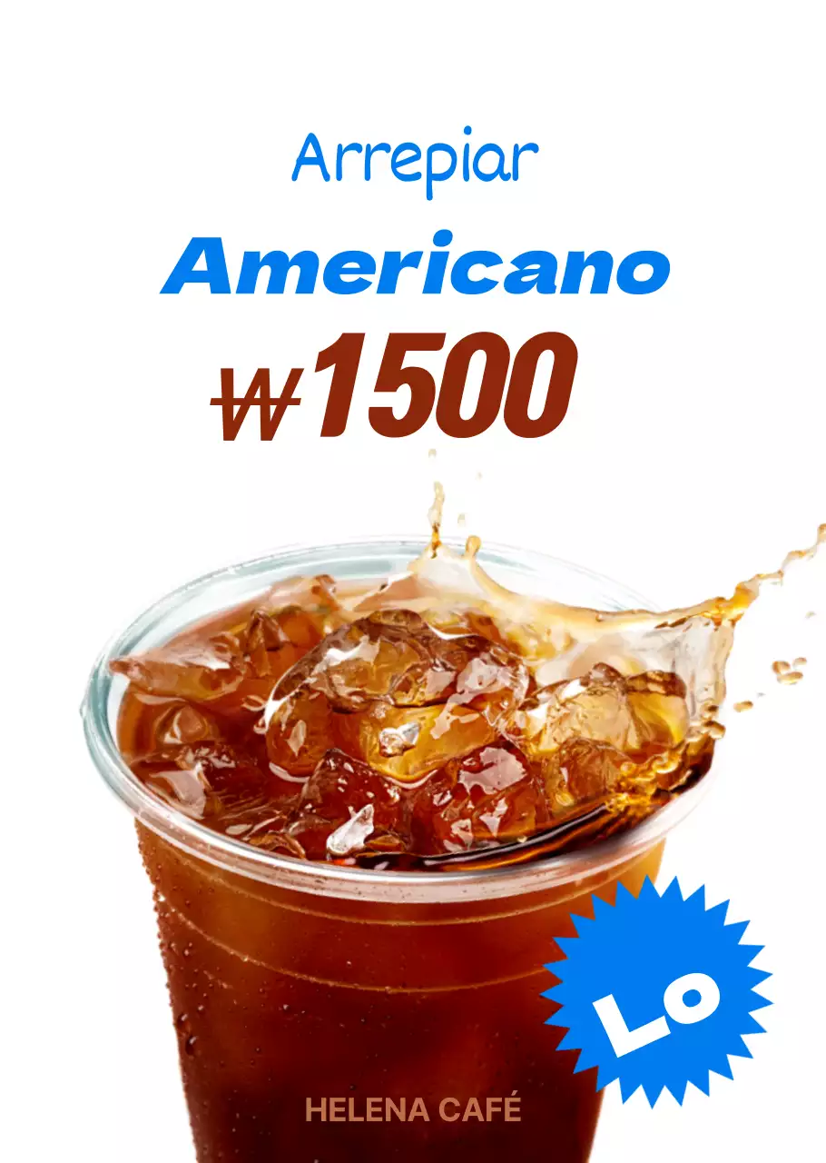 Americano com um fundo tropical de verão em tons de azul