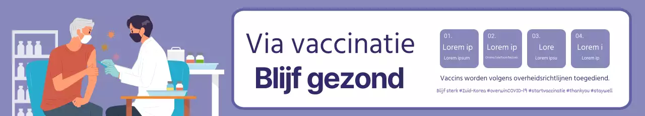Schone vaccinpromotie met paarse illustraties