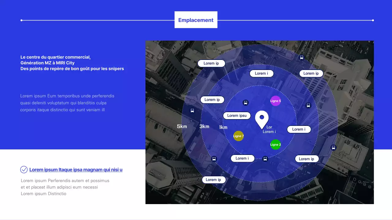 Rapport sur l'investissement dans les espaces de bureaux de couleur bleue