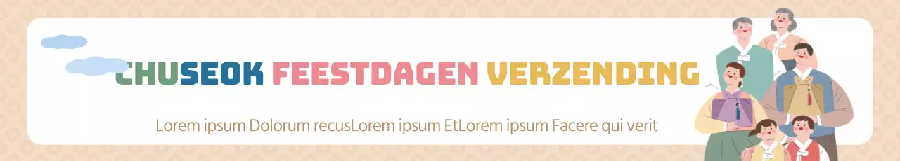 Chuseok vakantie leveringsbericht met een warm beige patroon achtergrond