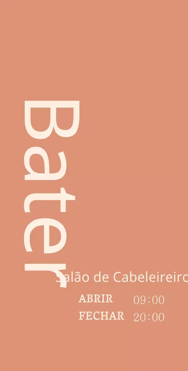 Sinal de salão de cabeleireiro com título em inglês sobre um fundo vermelho atenuado