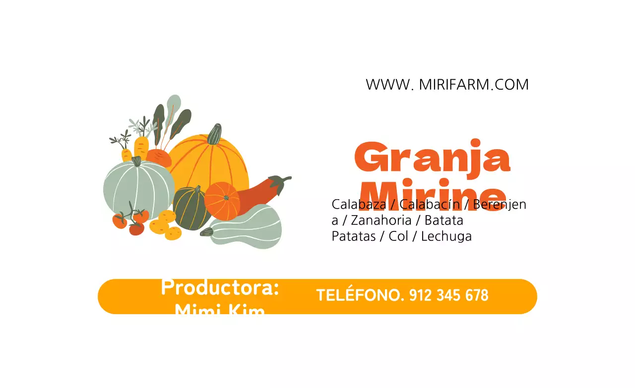 Granja ordenada con ilustración naranja