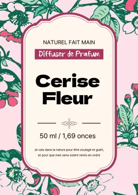 Étiquette de parfum vintage avec illustration rose