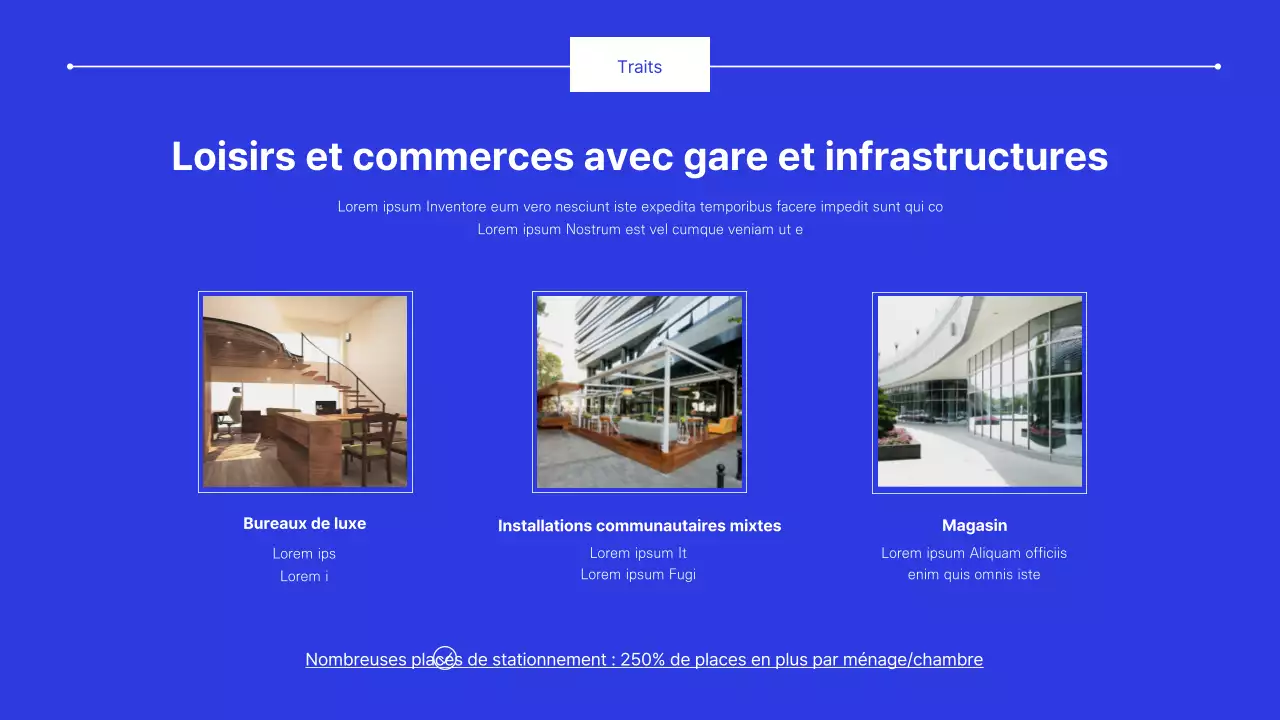 Rapport sur l'investissement dans les espaces de bureaux de couleur bleue