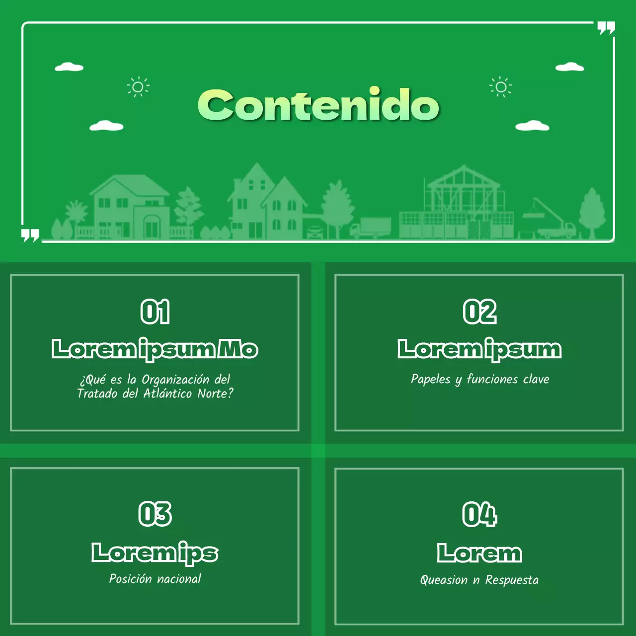 Vistas transfronterizas en verde y amarillo CardNews