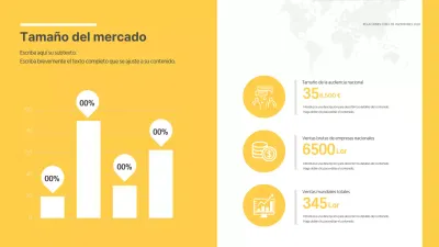 Gráfico de barras amarillas y grises