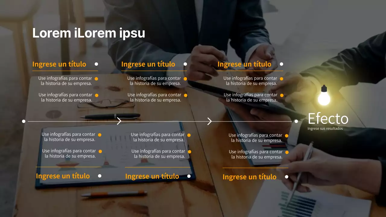 Infografía de espina de pescado en naranja