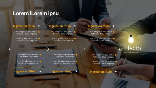 Infografía de espina de pescado en naranja