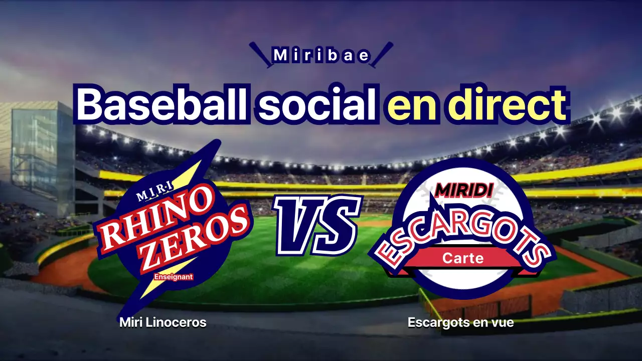 Miribae : flux social de baseball en direct avec logo illustré