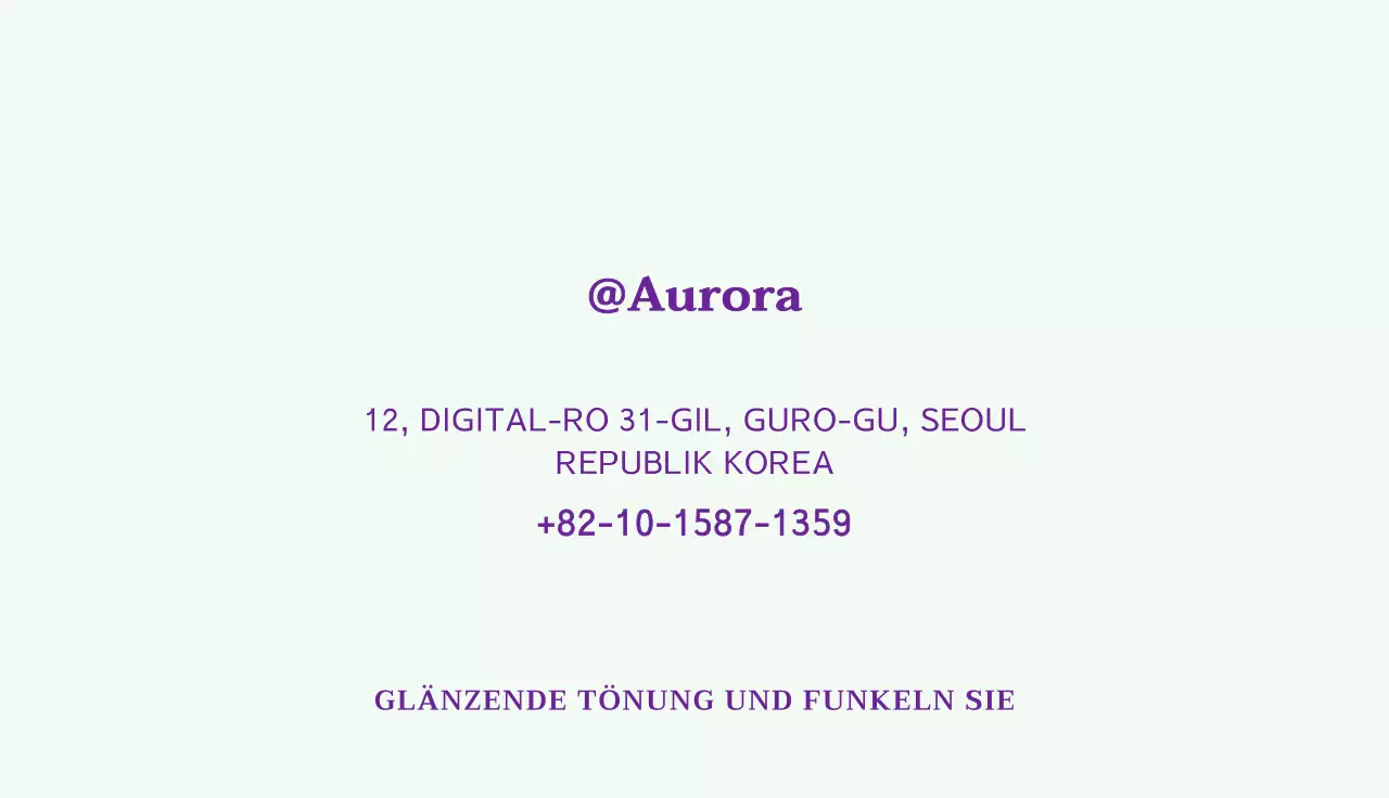 Visitenkarte mit einem englischen Logo mit einem Stern auf einem Hintergrund mit Farbverlauf