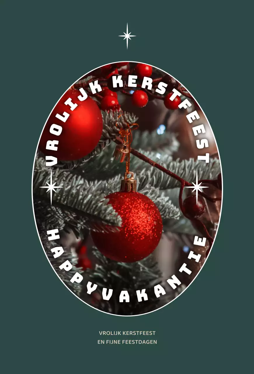 Turquoise kerstfoto kerstkaart