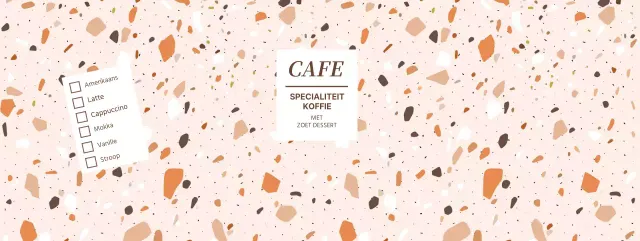 Papieren kopjes met kleurrijke vormen patroon cafe drank menu weergeven