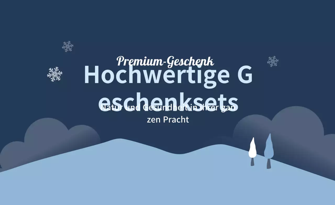 Winterliches Geschenketikett mit blauer Illustration